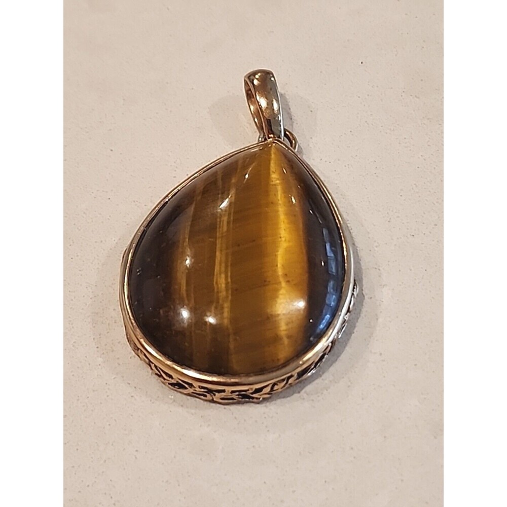 Studio Barse Tiger's Tiger Eye Large Stone Bold Pendant For Necklace